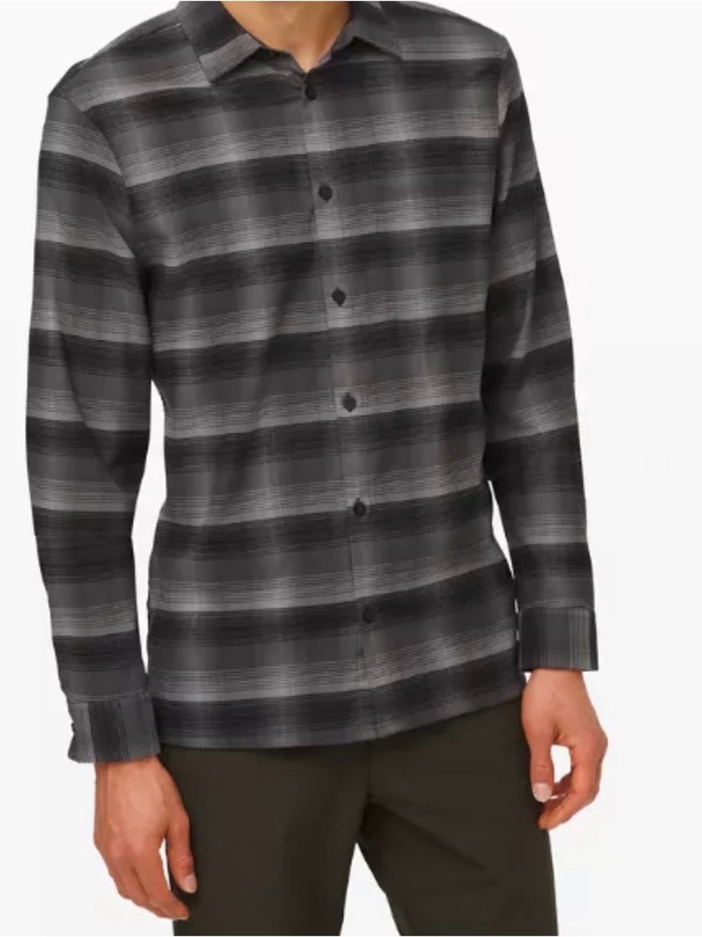 Lululemon Masons Peak grey plaid flannel long sleeve.